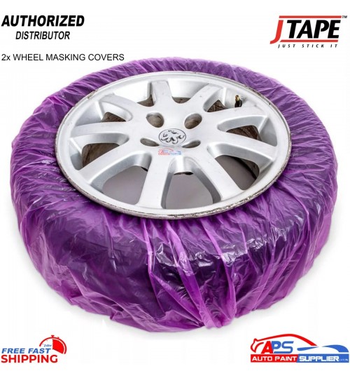 2x J Tape Masking System Wheel Film Covers – Paint Absorbent Alloy Protection
